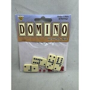 Nicole Domino Earrings Jewelry Kit DIY Red Beads New Old Stock Crafts 2046
